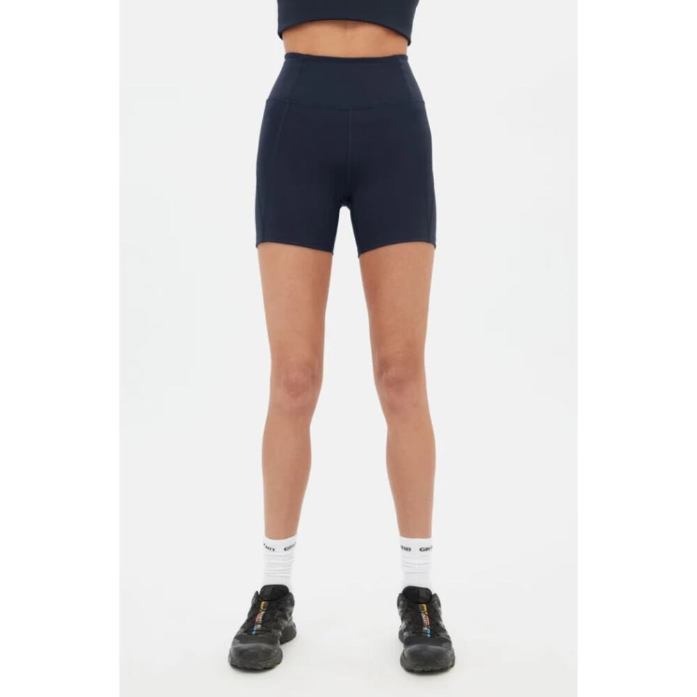 Girlfriend Collective Skyline High-Rise Run Short Navy Blue Size S